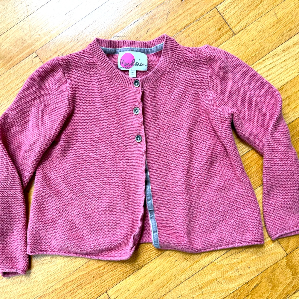 Pink mini boden cardigan sweater. Size 5-6